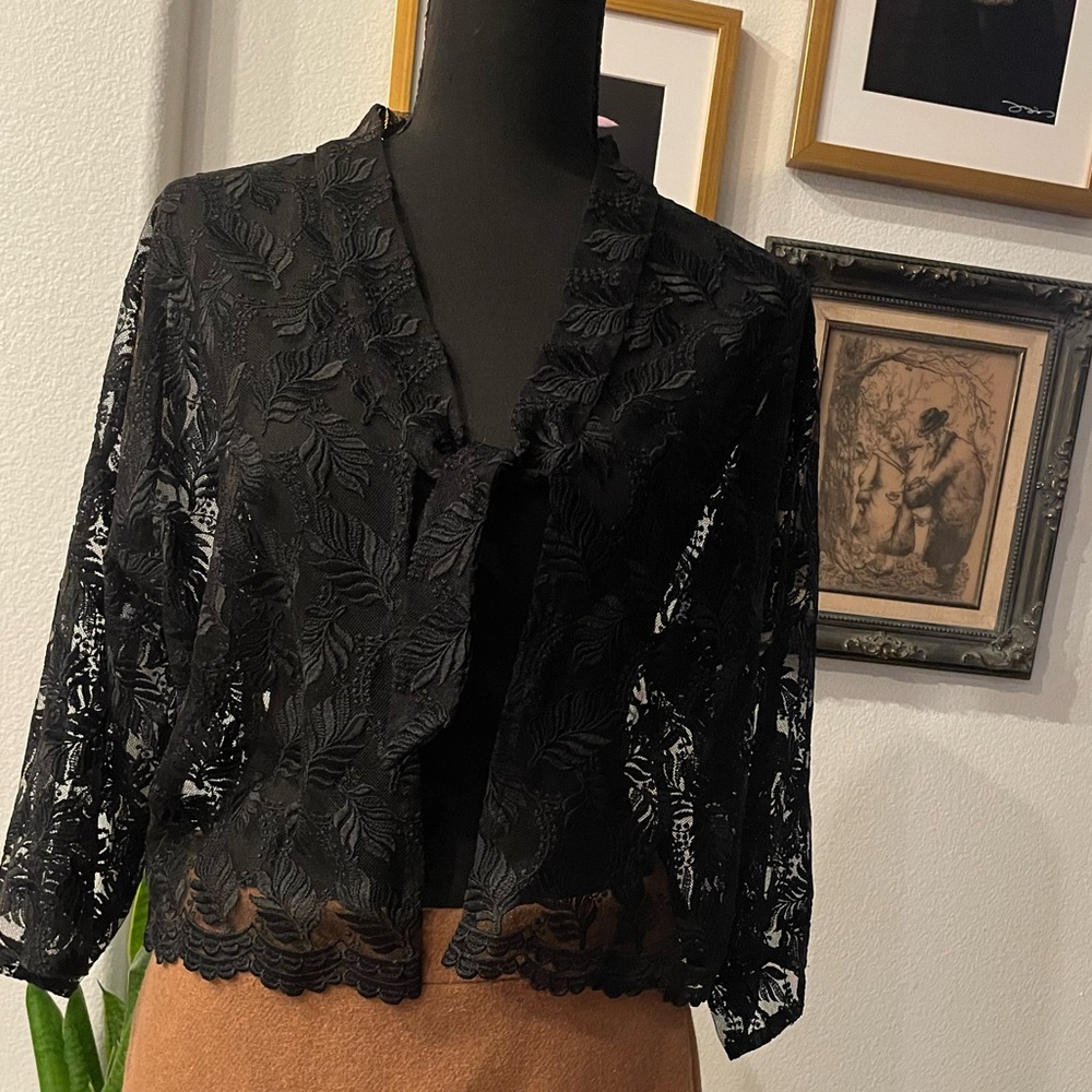 Chic Black Lace Cardigan